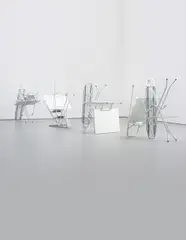 SG.02 by Florian Slotawa, 2006, four metal ironing boards, four metal and rubber step ladders, four metal and plastic tables, sold Dec 2014