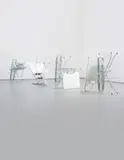 Florian Slotawa, SG.02, 2006, four metal ironing boards, four metal and rubber step ladders, four metal and plastic tables