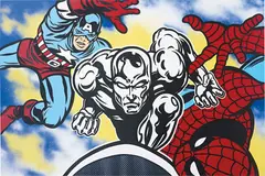 Seen, Nobody Can Stop the Silver Surfer, 2014, stencilled acrylic and spray paint on canvas