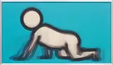Dino Crawling by Julian Opie, 2012, Lenticular acrylic panel, comprising a colour inkjet print, back mounted and contained in a brushed aluminium frame as s, sold Jun 2014