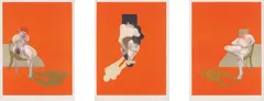 Triptych by Francis Bacon, 1983, The complete set of three lithographs in colours, on Arches paper, with full margins,, sold Jun 2014