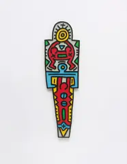 Keith Haring, Totem, 1988, Carved plywood sculpture painted in colours,