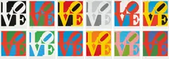 Robert Indiana, Book of Love Suite, 1996, The complete set of 12 screenprints in colours, on A.N.W. Crestwood Museum Edition paper, with full margins, with accompanying 12 poems,