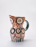 Femmes Fleurs (Flower Women) by Pablo Picasso, 1947, White earthenware pitcher painted in colours with partial brushed glaze,, sold Jun 2014