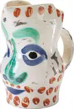 Visage aux points (Face at Point) by Pablo Picasso, 1963, White earthenware pitcher painted in colours with partial brushed glaze,, sold Jun 2014