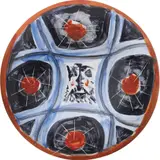 Visage No. 59 (Face No. 59) by Pablo Picasso, 1963, White earthenware round plate painted in colours with brushed glaze,, sold Jun 2014