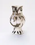 Chouette (Owl) by Pablo Picasso, 1969, White earthenware vase painted in colours with partial brushed glaze,, sold Jun 2014