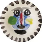 Visage no. 202 (Face no. 202) by Pablo Picasso, 1963, White earthenware round dish painted in colours with partial brushed glaze,, sold Jun 2014