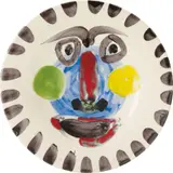 Visage no. 202 (Face no. 202) by Pablo Picasso, 1963, White earthenware round dish painted in colours with partial brushed glaze,, sold Jun 2014