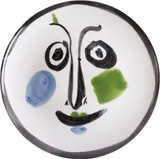 Visage no. 197 (Face no. 197) by Pablo Picasso, 1963, White earthenware round plate painted in colours with brushed glaze,, sold Jun 2014