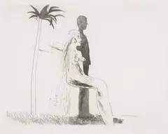 The Marriage by David Hockney, 1962, Etching and aquatint, on J Green mould paper, with full margins (deckle on two sides),, offered Jun 2014