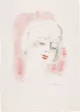 Kees van Dongen, Jeune fille aux cheveux blonds (Young Girl with Blonde Hair), pl. 1, from Femmes, 1927, Lithograph in black and pink, on wove paper, with full margins,