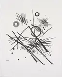 Schwarze Linien (Black Lines) by Wassily Kandinsky, 1924, Lithograph, on handmade wove paper, with full margins,, offered Jun 2014
