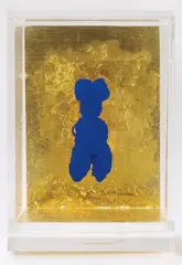 Petite Vénus bleue by Yves Klein, 1956-57, Bronze broach with IKB pigment and gold leaf, in Perspex box,, sold Jun 2014