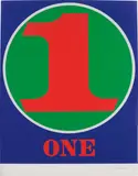 One, from Numbers portfolio by Robert Indiana, 1968, Screenprint in colours, on Schoellers Parole paper, with full margins,, sold Jun 2014