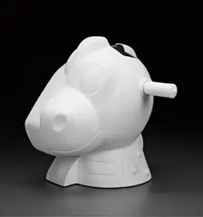 Jeff Koons, Split Rocker Vase, 2012, Glazed white porcelain vase,