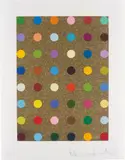 Aurous Iodide by Damien Hirst, 2009, Screenprint in colours with gold glitter, on wove paper, with full margins,, sold Jun 2014