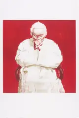 Yan Pei-ming, Pape Jean-Paul II, from Iĉones, 2005, Lithograph in colours, on BFK Rives paper, with full margins,