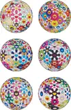 Flowerball Margaret (3D); Flowerball (3-D); Flowerball (3-D) Kindergarten; Flowerball Blood (3-D) V; Flowerball (3D) Cosmos; and Flowerball Brown (3D) by Takashi Murakami, 2010; and 2011, Six offset lithographs in colours, on smooth wove paper, the full sheets,, sold Jun 2014