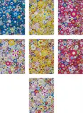 An homage to IKB 1957 D; An homage to Monogold 1960 D; An homage to Monopink 1960 D; An homage to Yves Klein Multicolor D; An homage to Monogold 1960 A; An homage to Monopink 1960 A; and An homage to Yves Klein Multicolor A by Takashi Murakami, 2012, Seven offset lithographs in colours, on smooth wove paper, the full sheets,, sold Jun 2014