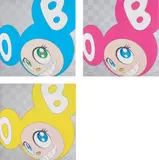And then and then and then and then and then (Aqua Blue); And then and then and then and then and then (Pink); and And then and then and then and then and then (Yellow) by Takashi Murakami, 2011, Three offset lithographs in colours, on smooth wove paper, the full sheets,, sold Jun 2014