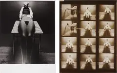 Untitled (Nude on a table) by Guy Bourdin, 1971, Gelatin silver print and contact sheet, sold May 2014