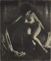 Nude with drape by František Drtikol, 1913, Bromoil print, offered May 2014