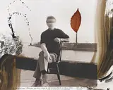 Peter Beard, Francis Bacon on his roof at 80 Narrow Street, London, 1972, Gelatin silver print with ink, paint and affixed leaf, printed later