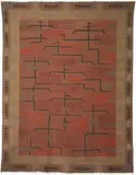 Impi Sotavalta, Rug, 1930s, Handwoven wool on a linen warp