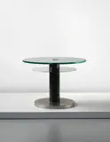 Axel Einar Hjorth, 'Typenko' centre table with undershelf, circa 1931, Glass, ebonised wood, stainless steel