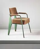 Jean Prouvé, ‘Direction’ armchair, model no. 352, circa 1951, Painted tubular steel, painted bent steel, oak, vinyl