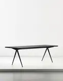 Rare ‘Compas’ cafétéria table, model no. 512 by Jean Prouvé, circa 1953, Painted folded steel, Bulgomme-covered wood, offered Apr 2014