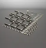 Walter Gropius and Adolf Meyer, Set of eleven door handles, circa 1922, Nickel-plated metal, steel