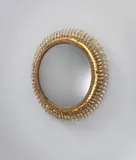 Line Vautrin, 'Soleil Torsadé' mirror, circa 1958, Mirrored glass, talosel resin, coloured glass