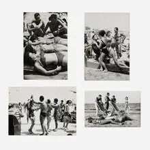 Erich Lessing, Life on the beach of Cesenatico, Italy (set of four), 1960, vintage gelatin silver print