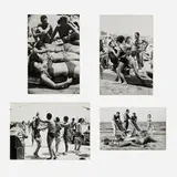 Erich Lessing, Life on the beach of Cesenatico, Italy (set of four), 1960, vintage gelatin silver print