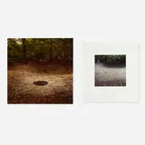 Andy Goldsworthy, Burnt sticks Installed at Galerie Lelong, New York 1996 Returned and remade at Buckhorn, 1998 In the dried up bed of a pond Revisited the following year, 1999 After the pond had filled and emptied Buckhorn, New York, 2000, Cibachrome print