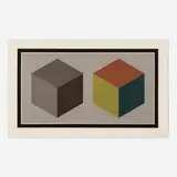 Sol LeWitt, Double Cubes in Grays and Colors Superimposed, 1989, lithograph in colors on Arches Cover White