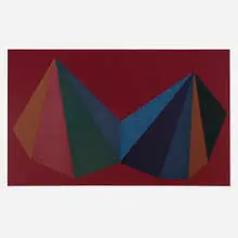 Sol LeWitt, Plate #01 (from the Two Asymmetrical Pyramids series), 1986, screenprint in colors on Arches Cover