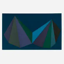 Sol LeWitt, Plate #03 (from the Two Asymmetrical Pyramids series), 1986, screenprint in colors on Arches