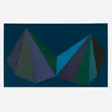 Sol LeWitt, Plate #03 (from the Two Asymmetrical Pyramids series), 1986, screenprint in colors on Arches