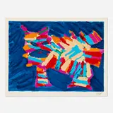 Karel Appel, Blue Cat (from the Cats portfolio), 1978, lithograph in colors on Arches