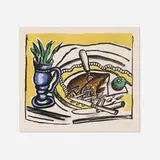 Fernand Léger, Nature morte au vase bleu, 1951, lithograph in colors on Arches