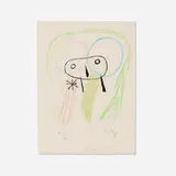 Joan Miró, Untitled (from the La bague d’Aurore portfolio), 1957, aquatint with hand-coloring in crayon on BFK Rives