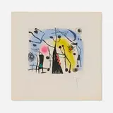 Joan Miró, Les Magdaleniens, 1958, etching and aquatint in colors on BFK Rives