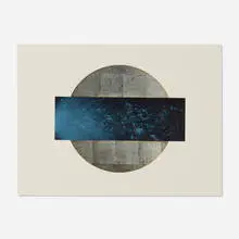 Untitled (from the Sun and Moon Trajectories suite) by Lita Albuquerque, 1995, lithograph in colors, silver and golf leaf appliqué on BFK Rives, sold Oct 2025