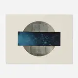 Lita Albuquerque, Untitled (from the Sun and Moon Trajectories suite), 1995, lithograph in colors, silver and golf leaf appliqué on BFK Rives