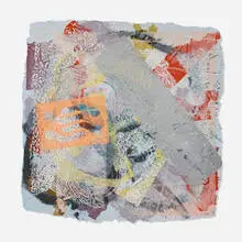 Sam Gilliam, Lightning Bolt, 1997, collagraph and screenprint in colors on blue handmade paper