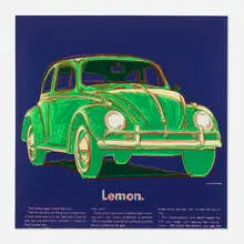 Andy Warhol, Volkswagen (Lemon) (from the Ads series), 1985, screenprint in colors on Lenox Museum Board
