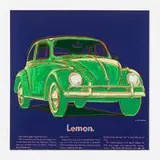 Andy Warhol, Volkswagen (Lemon) (from the Ads series), 1985, screenprint in colors on Lenox Museum Board